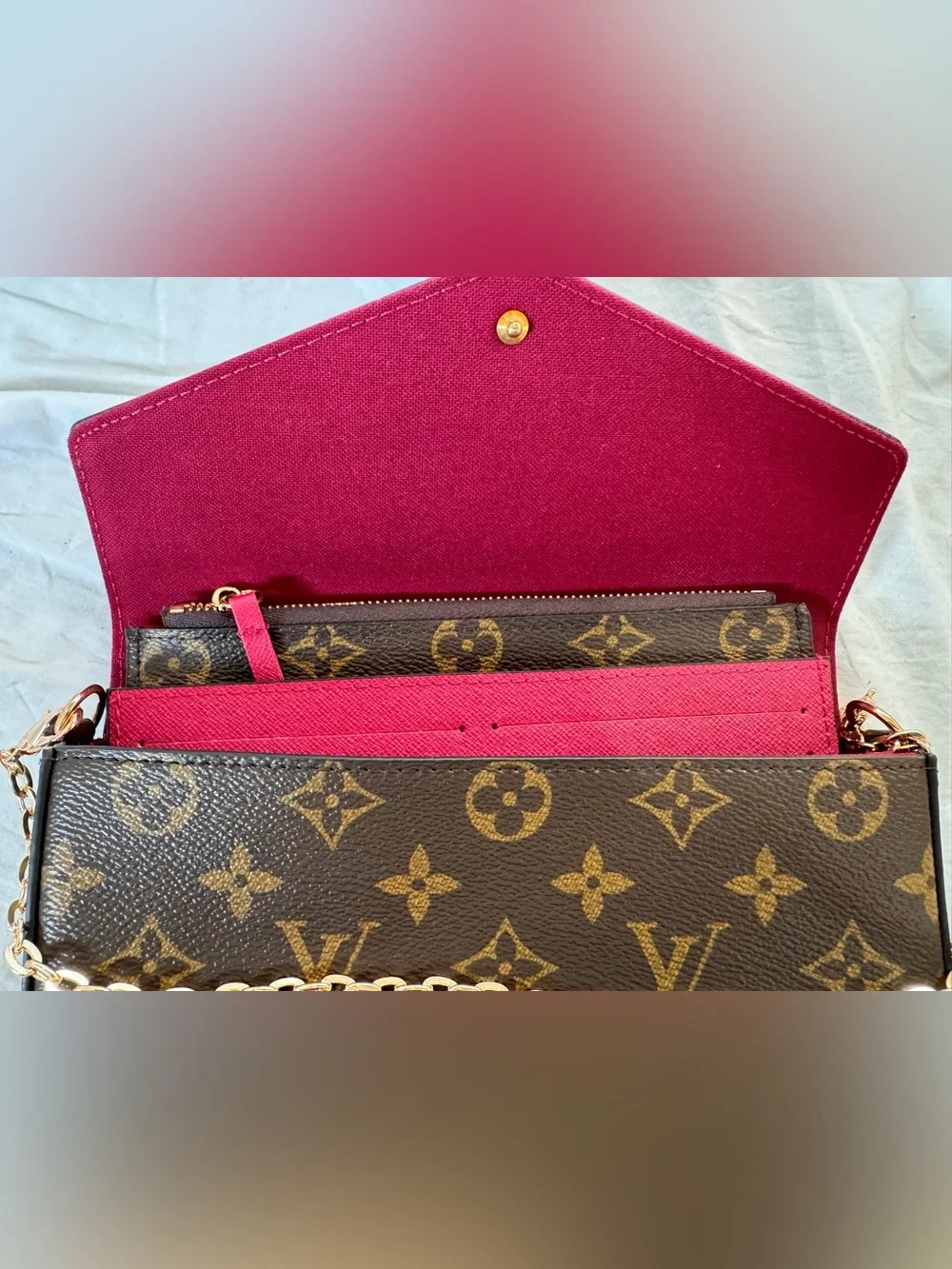 Louis Vuitton Magenta Card Holder Wallet